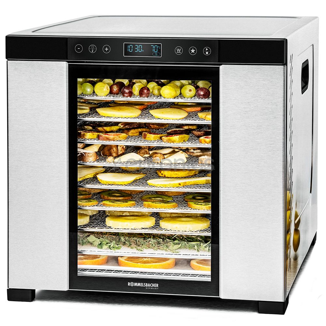 Rommelsbacher, 1000 W, roostevaba teras/must - Toidukuivati