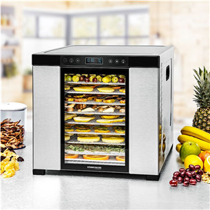 Rommelsbacher, 1000 W, roostevaba teras/must - Toidukuivati