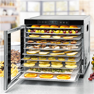 Rommelsbacher, 1000 W, roostevaba teras/must - Toidukuivati