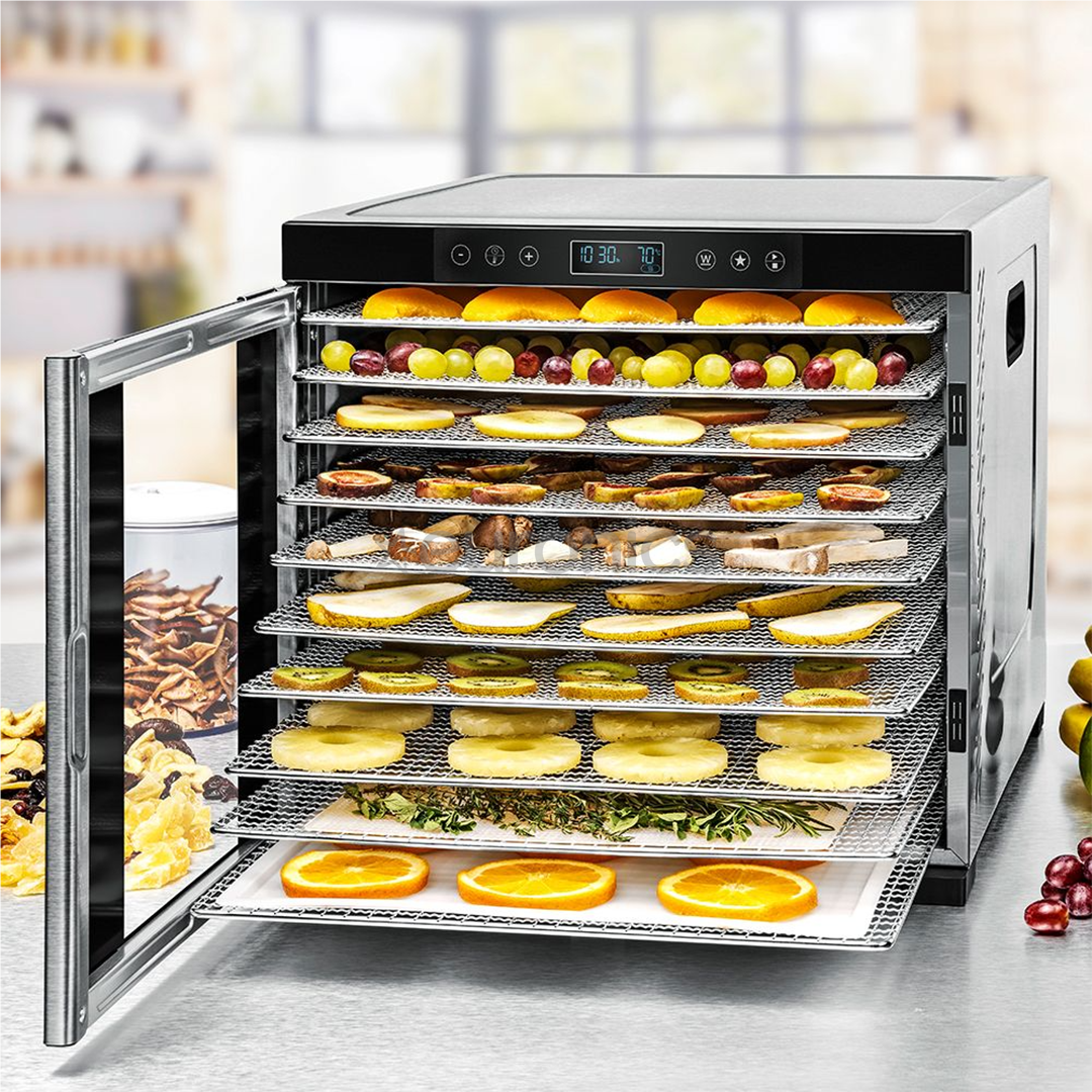 Rommelsbacher, 1000 W, roostevaba teras/must - Toidukuivati
