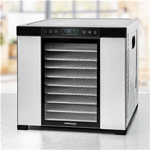 Rommelsbacher, 1000 W, roostevaba teras/must - Toidukuivati