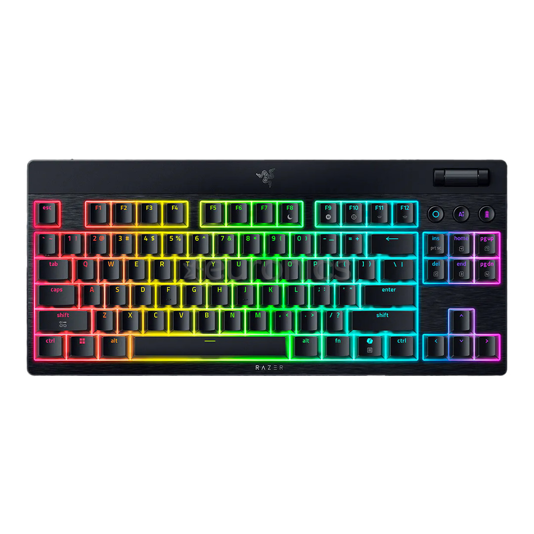 Razer BlackWidow V4 Low-Profile HyperSpeed, clicky, TKL, US, must - Juhtmevaba klaviatuur