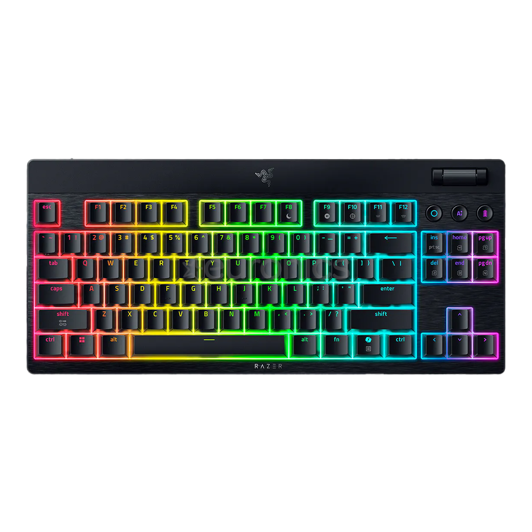 Razer BlackWidow V4 Low-Profile HyperSpeed, clicky, TKL, US, must - Juhtmevaba klaviatuur