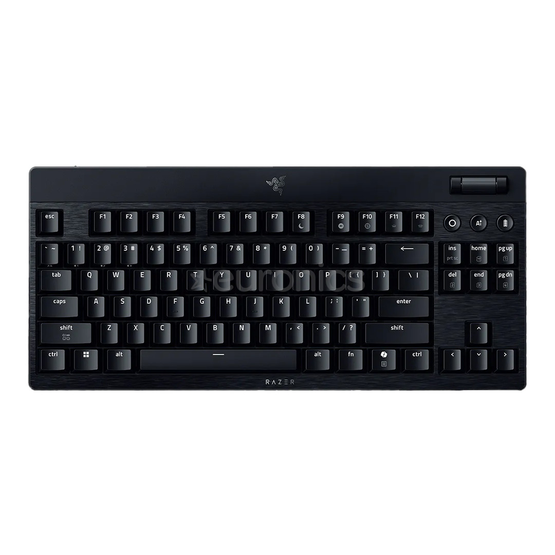 Razer BlackWidow V4 Low-Profile HyperSpeed, clicky, TKL, US, must - Juhtmevaba klaviatuur
