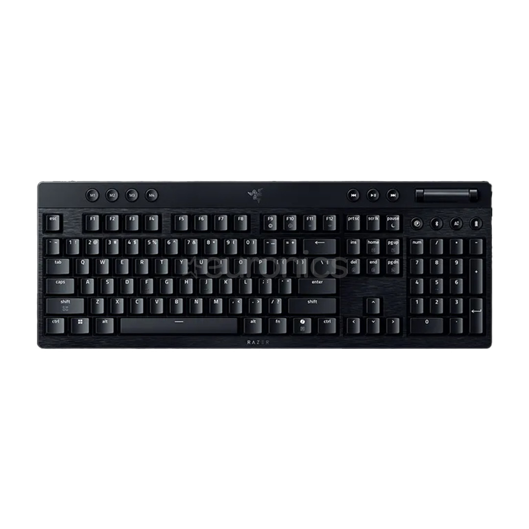 Razer BlackWidow V4 Low-Profile HyperSpeed, clicky, US, must - Juhtmevaba klaviatuur
