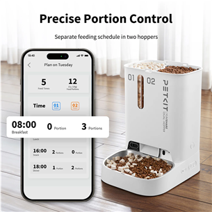 Petkit YumShare Dual-hopper, белый - Автоматическая кормушка для домашних животных с камерой