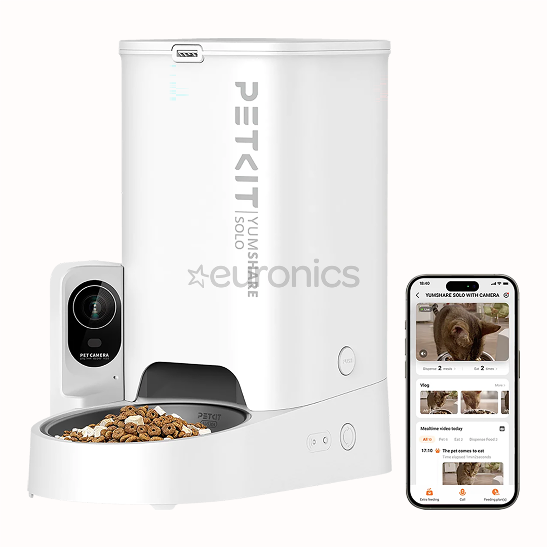 Petkit YumShare Solo, белый - Автоматическая кормушка для домашних животных с камерой