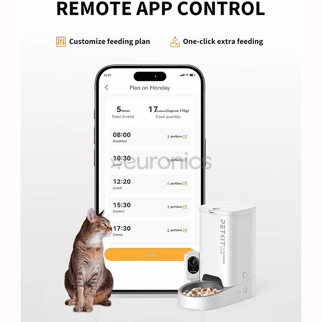 Petkit YumShare Solo, белый - Автоматическая кормушка для домашних животных с камерой