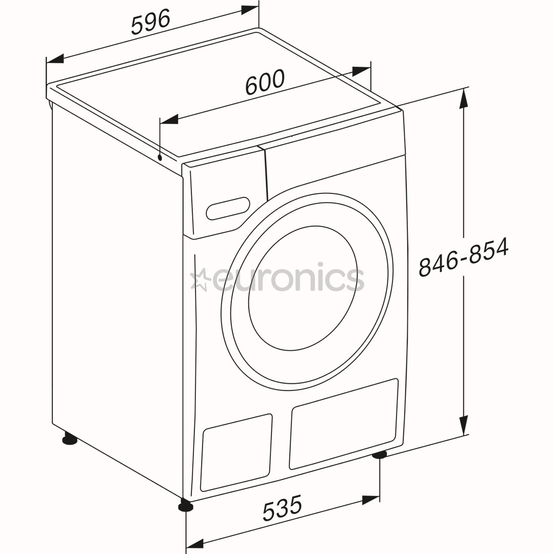 Miele W1 Selection Active, 8 kg, depth 64.3 cm, 1400 rpm - Front load washing machine
