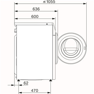Miele W1 Excellence Active, 8 kg, depth 60 cm, 1400 rpm - Front load washing machine