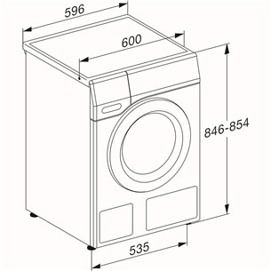 Miele W1 Excellence Active, 8 kg, depth 60 cm, 1400 rpm - Front load washing machine