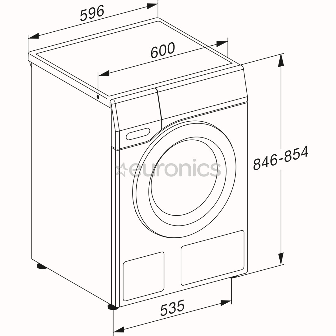 Miele W1 Excellence Active, 8 kg, depth 60 cm, 1400 rpm - Front load washing machine