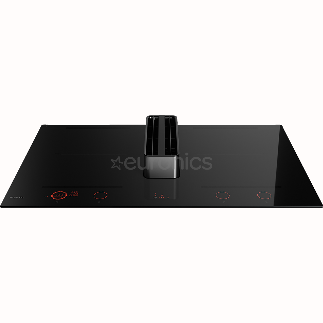 Asko, width 83 cm, black - Built-in hob with hood