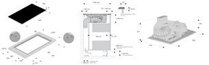 Asko, width 83 cm, black - Built-in hob with hood