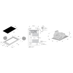 Asko, ширина 83 см, черный - Интегрируемая индукционная варочная панель с вытяжкой