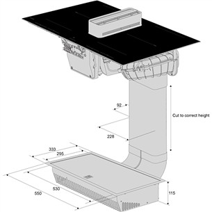 Asko, ширина 83 см, черный - Интегрируемая индукционная варочная панель с вытяжкой
