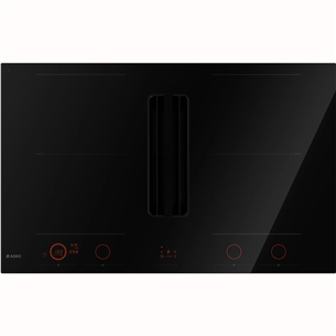 Asko, width 83 cm, black - Built-in hob with hood