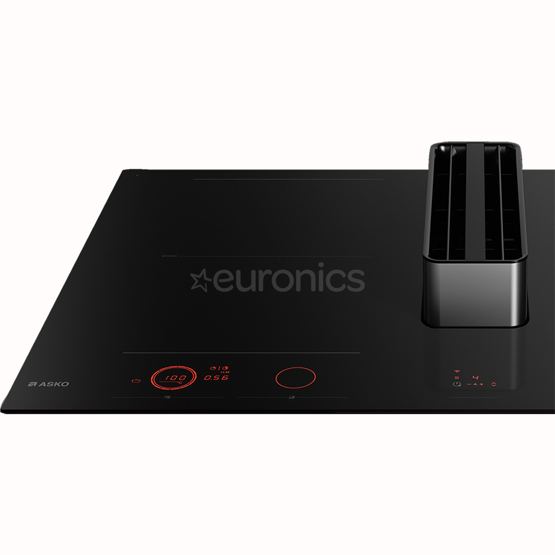 Asko, ширина 83 см, черный - Интегрируемая индукционная варочная панель с вытяжкой