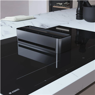 Asko, width 83 cm, black - Built-in hob with hood