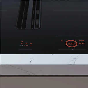 Asko, width 83 cm, black - Built-in hob with hood