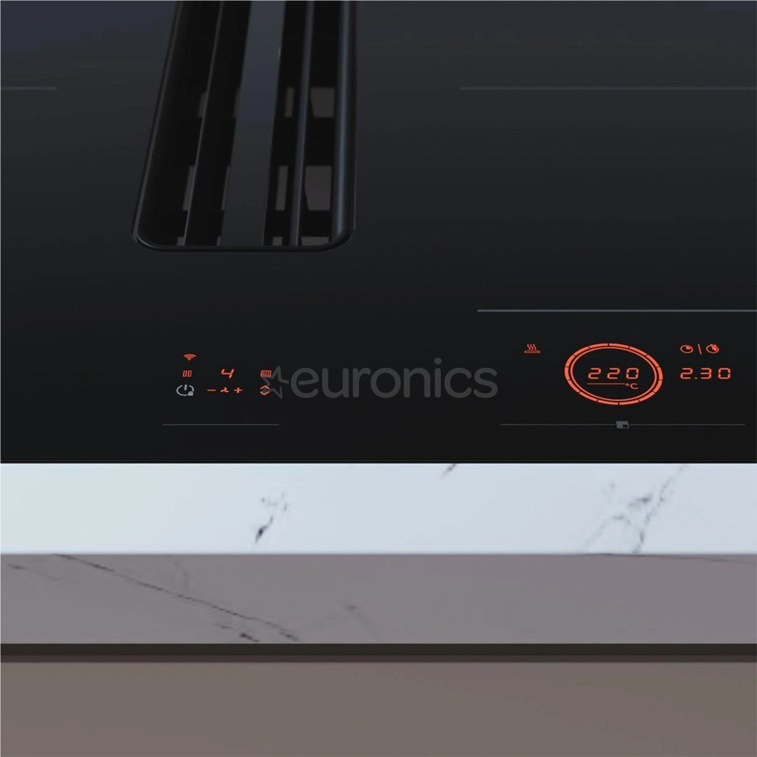 Asko, ширина 83 см, черный - Интегрируемая индукционная варочная панель с вытяжкой