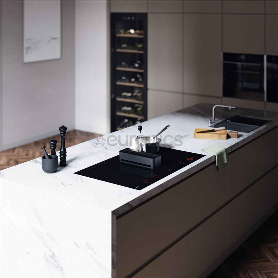 Asko, ширина 83 см, черный - Интегрируемая индукционная варочная панель с вытяжкой