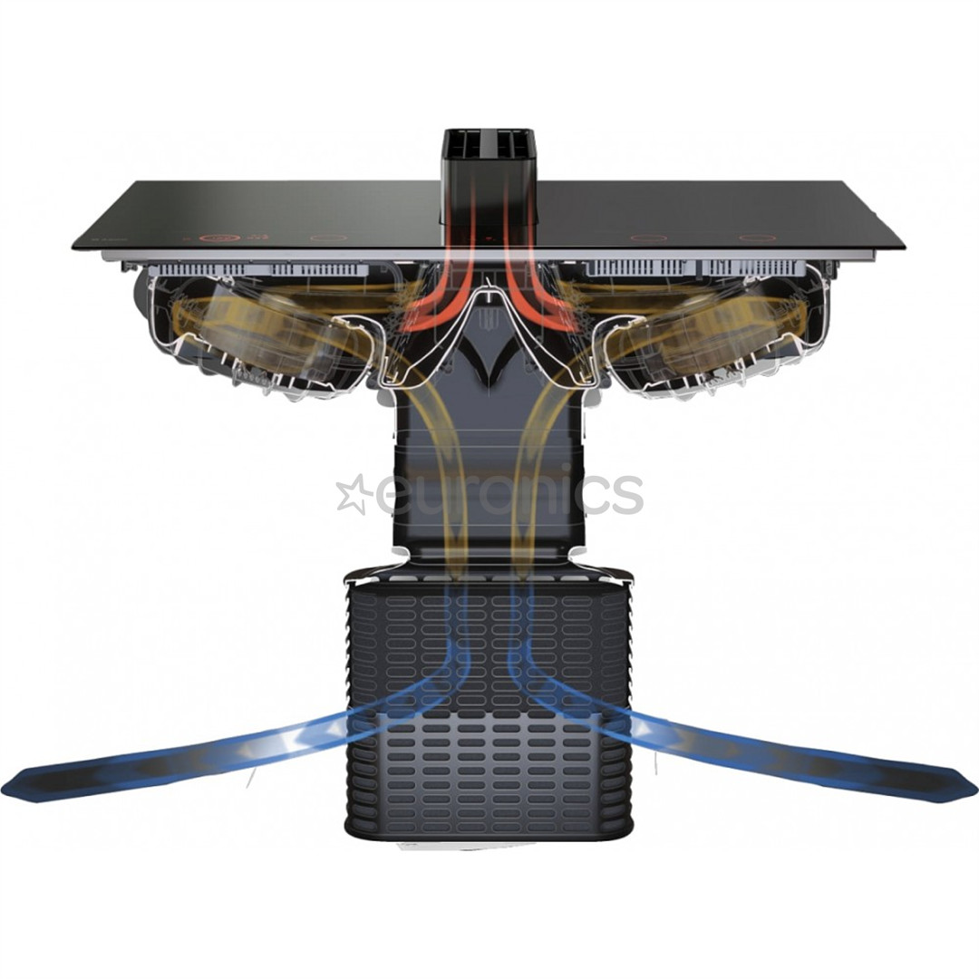 Asko, ширина 83 см, черный - Интегрируемая индукционная варочная панель с вытяжкой