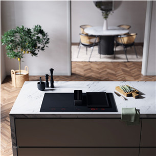 Asko, ширина 83 см, черный - Интегрируемая индукционная варочная панель с вытяжкой