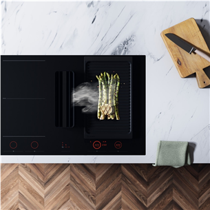 Asko, width 83 cm, black - Built-in hob with hood