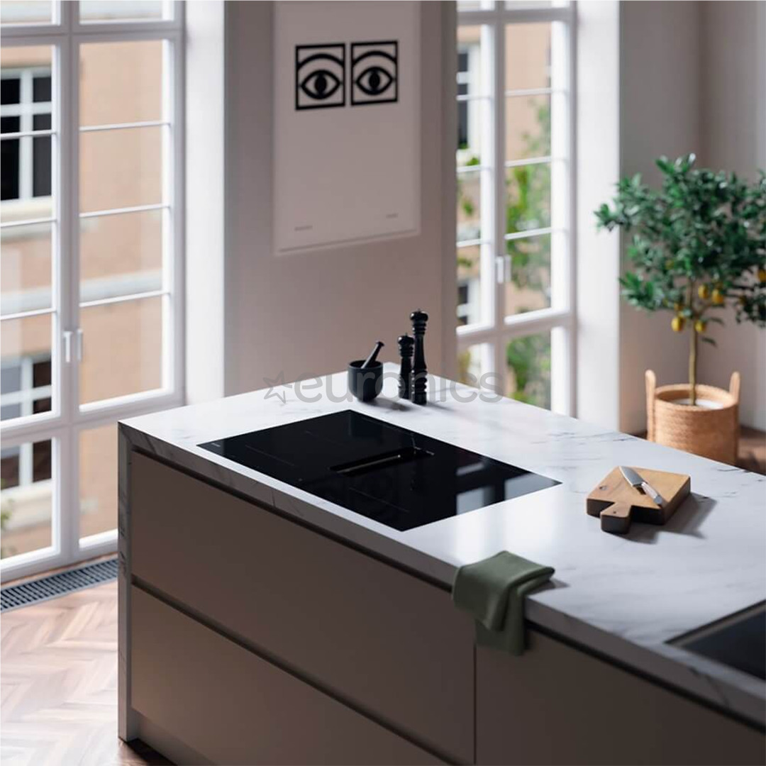 Asko, ширина 83 см, черный - Интегрируемая индукционная варочная панель с вытяжкой