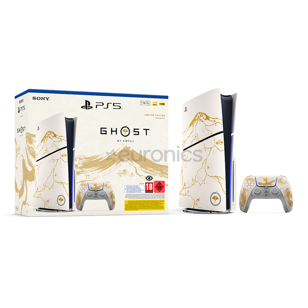 Sony PlayStation 5 Slim Ghost of Yotei Limited Edition, белый / золотистый - Комплект с игровой консолью