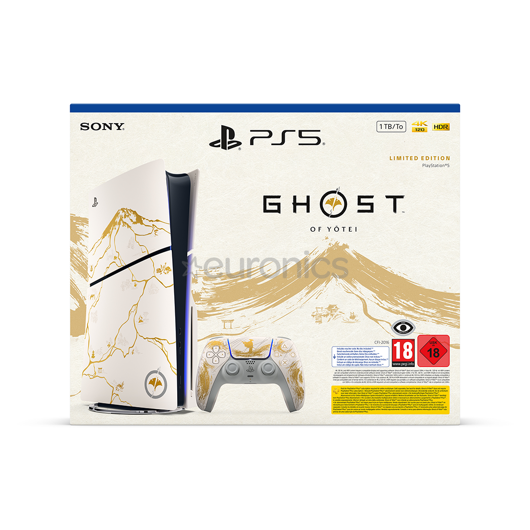 Sony PlayStation 5 Slim Ghost of Yotei Limited Edition, белый / золотистый - Комплект с игровой консолью