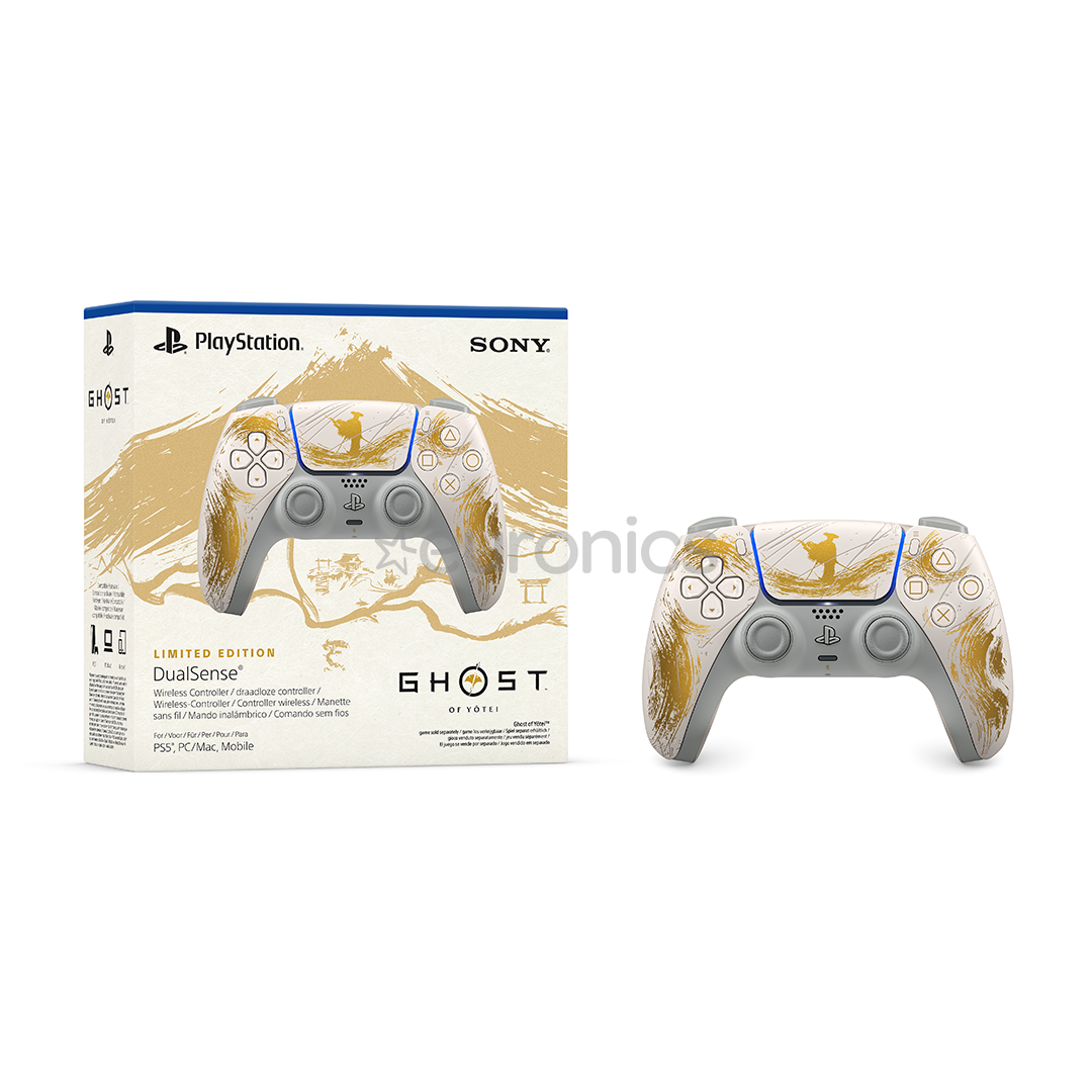 Sony DualSense Ghost of Yotei Limited Edition, PlayStation 5, белый / золотистый - Контроллер
