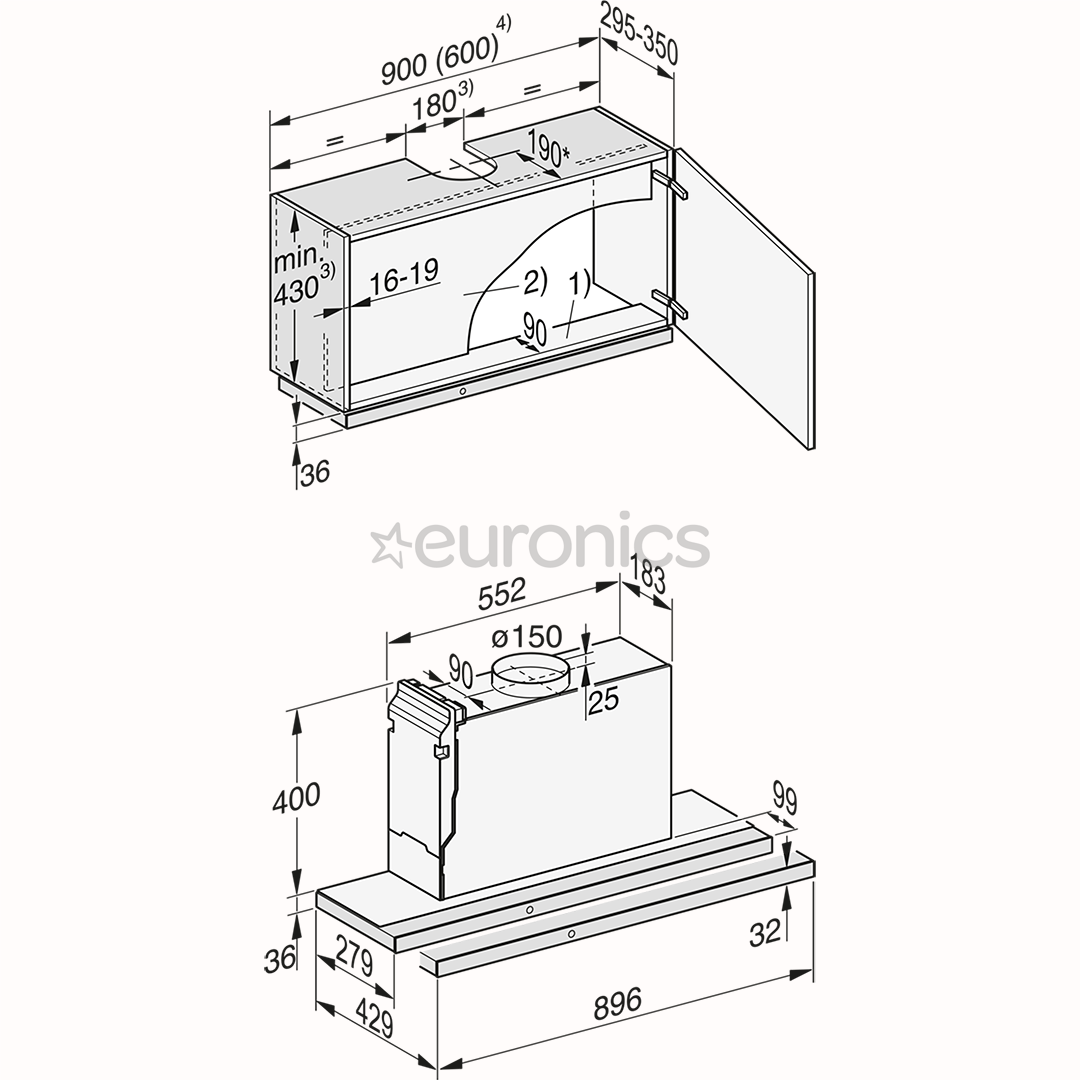 Miele DAS 4931 125 Edition, 720 m³/h, black - Built-in cooker hood