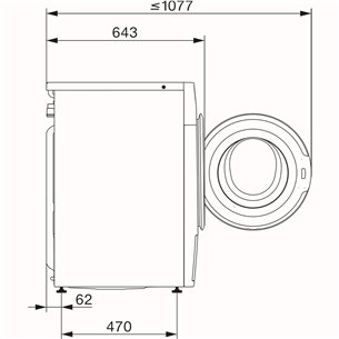 Miele W1 PowerWash, 8 kg, sügavus 64.3 cm, 1400 p/min - Eestlaetav pesumasin