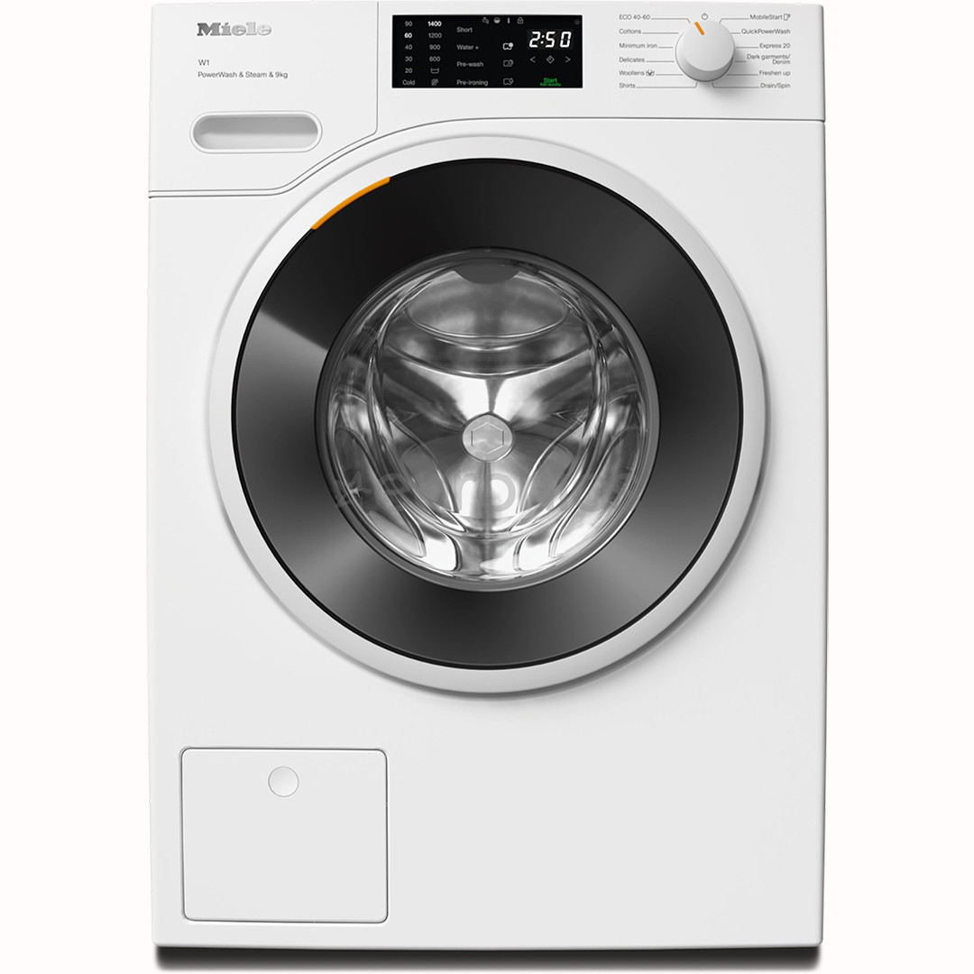 Miele W1 PowerWash & Steam, 9 kg, sügavus 64.3 cm, 1400 p/min - Eestlaetav pesumasin