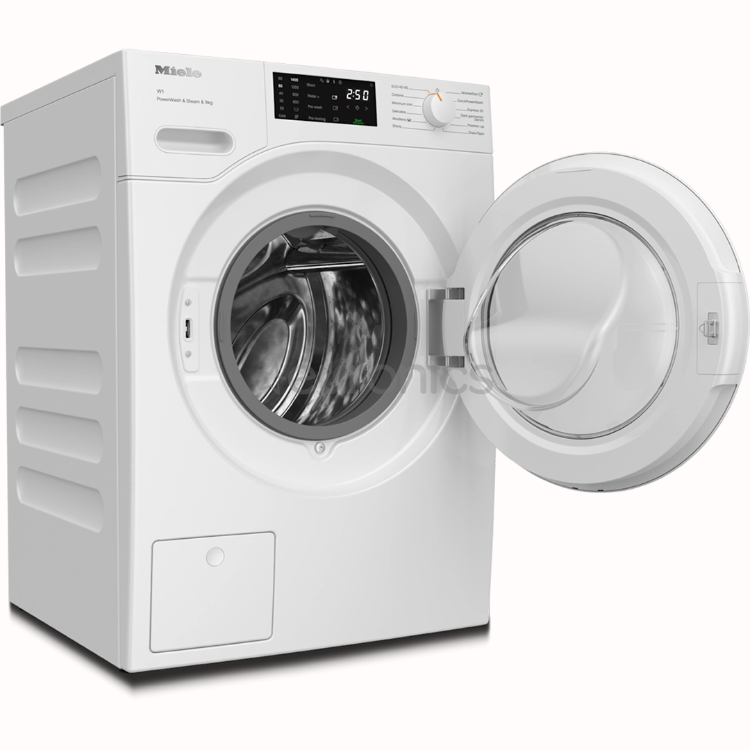 Miele W1 PowerWash & Steam, 9 kg, sügavus 64.3 cm, 1400 p/min - Eestlaetav pesumasin