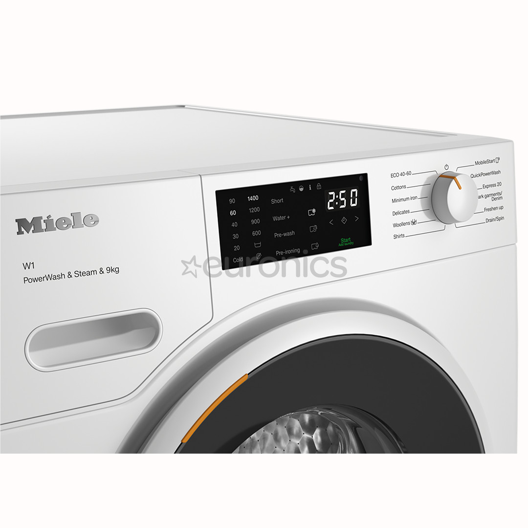 Miele W1 PowerWash & Steam, 9 kg, sügavus 64.3 cm, 1400 p/min - Eestlaetav pesumasin
