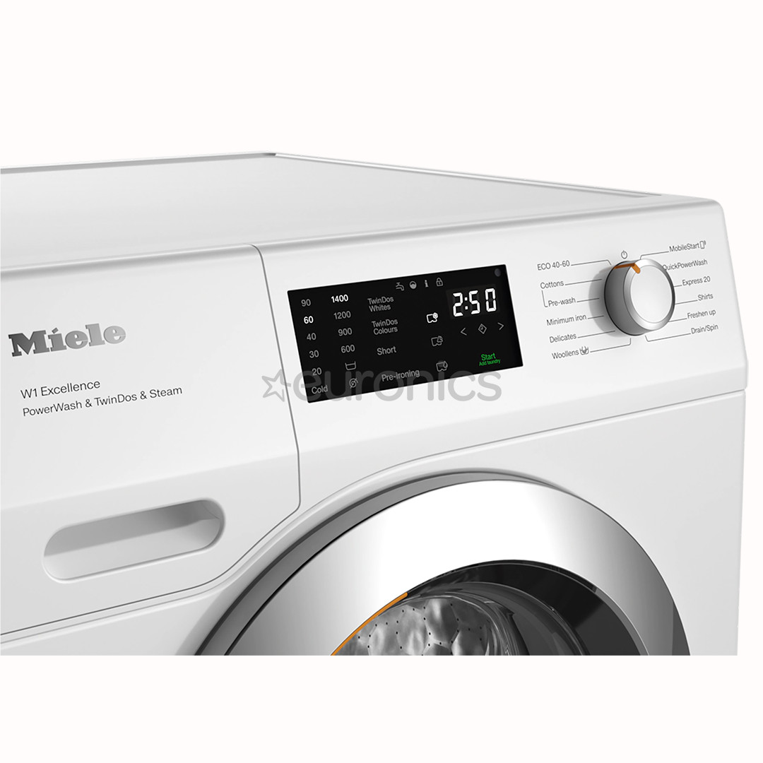 Miele W1 Excellence PowerWash & TwinDos & Steam, 9 kg, sügavus 60 cm, 1400 p/min - Eestlaetav pesumasin