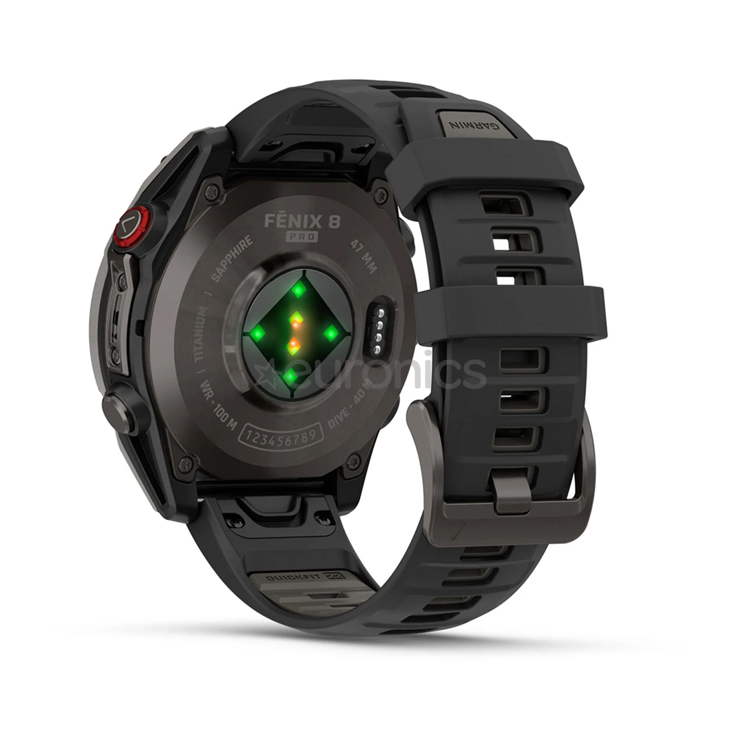 Garmin Fenix 8 Pro, 47 mm, titanium, carbon gray / black - Sports watch