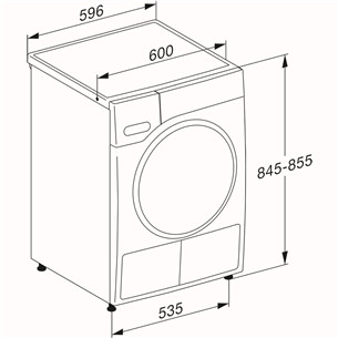 Miele T1 EcoSpeed & Active, 8 kg, depth 65.5 cm - Clothes dryer