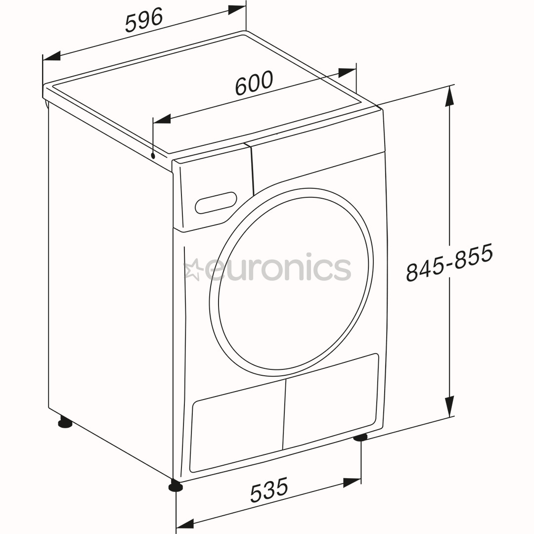 Miele T1 EcoSpeed & Active, 8 kg, depth 65.5 cm - Clothes dryer