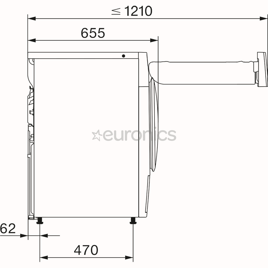 Miele T1 EcoSpeed & Active, 8 kg, depth 65.5 cm - Clothes dryer