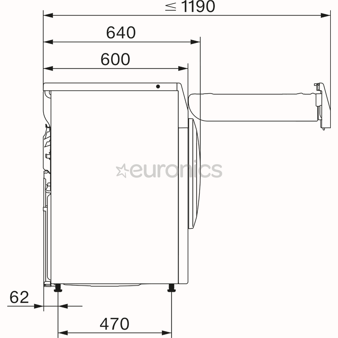 Miele T1 Excellence EcoSpeed Active, 8 kg, depth 60 cm - Clothes dryer