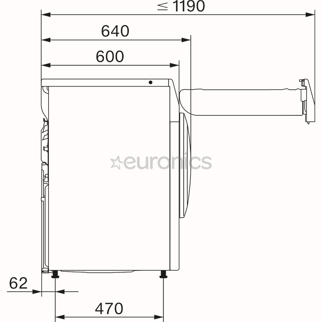 Miele T1 Excellence EcoSpeed Active, 8 kg, sügavus 60 cm - Pesukuivati