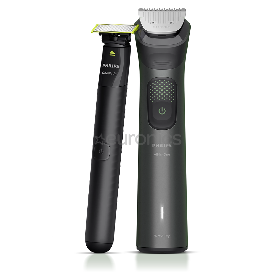 Philips All-in-One Trimmer 9000 Series, Wet & Dry, 15 в 1, серый - Мультитриммер  + OneBlade