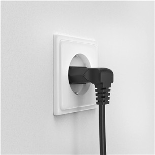 Hama Power Cord, 2-pin 90°, 1,5 m, must - Voolukaabel