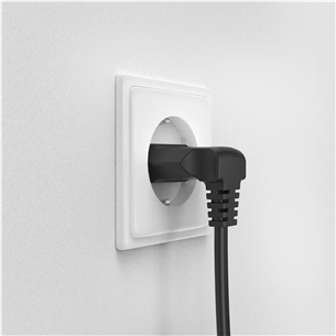 Hama Power Cord, 2-pin 90°, 1,5 m, must - Voolukaabel