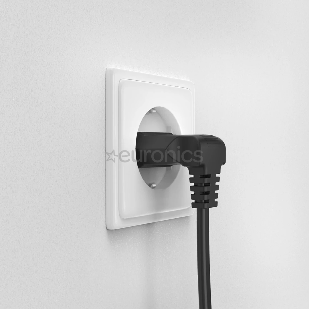 Hama Power Cord, 2-pin 90°, 1,5 m, must - Voolukaabel