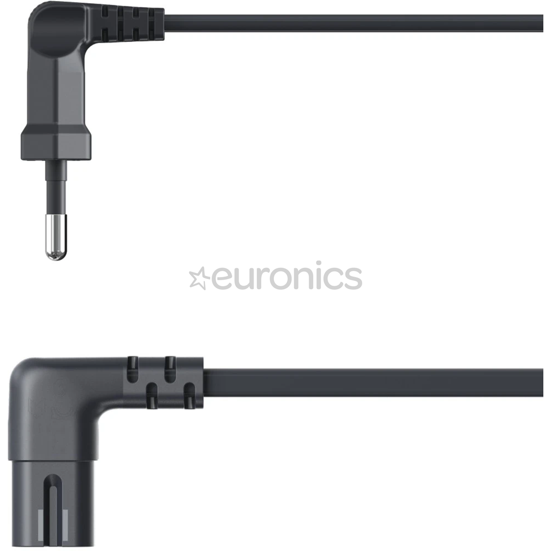 Hama Power Cord, 2-pin 90°, 3 m, must - Voolukaabel